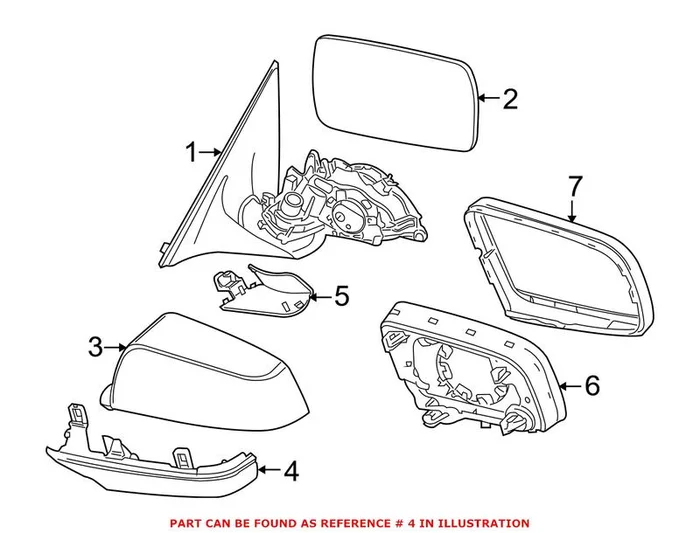 Genuine BMW 51167266038 – Door Mirror Cover