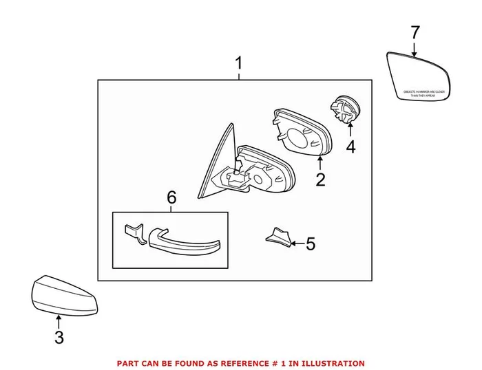 Genuine BMW 51167282780 – Door Mirror (Front Right)