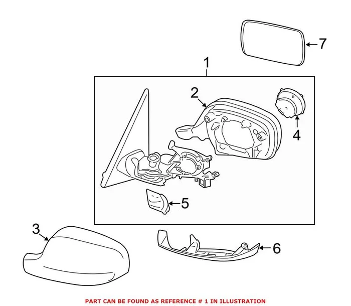 Genuine BMW 51167395686 – Door Mirror (Front Right)