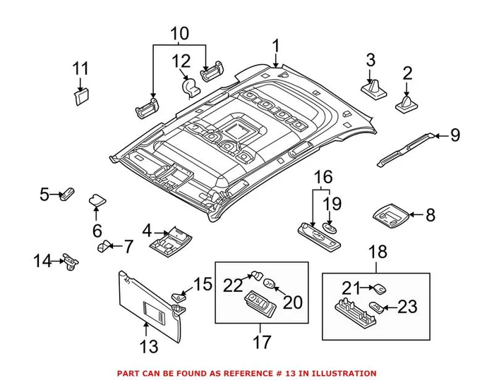 Genuine BMW 51168258017 – Sun Visor (Left)