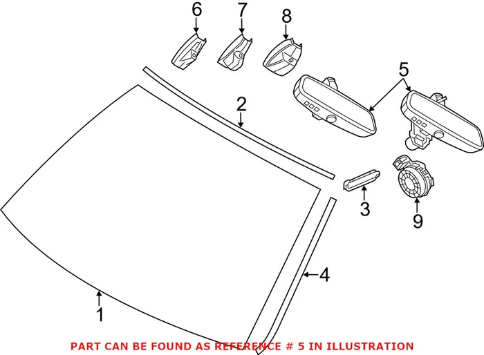Genuine BMW 51169243596 – Interior Rear View Mirror (Front)