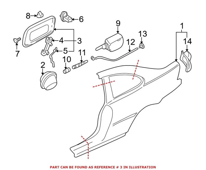 Genuine BMW 51172695524 – Fuel Filler Door (Rear)