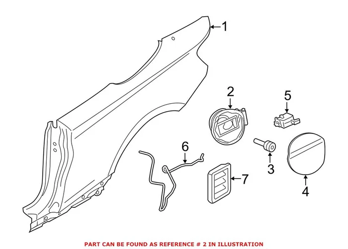 Genuine BMW 51177301813 – Fuel Filler Housing (Rear)
