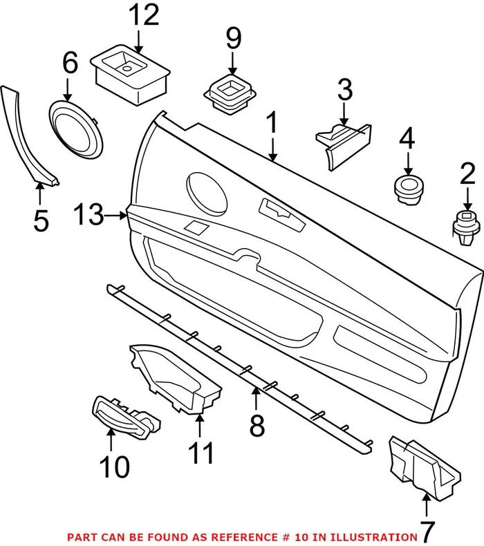 Genuine BMW 51216975499 – Interior Door Handle (Front Left Inner)