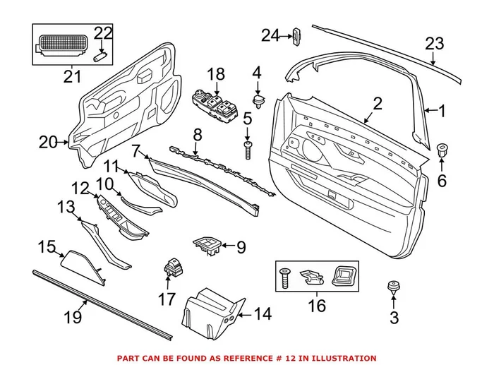 Genuine BMW 51417225879 – Door Switch Trim Panel