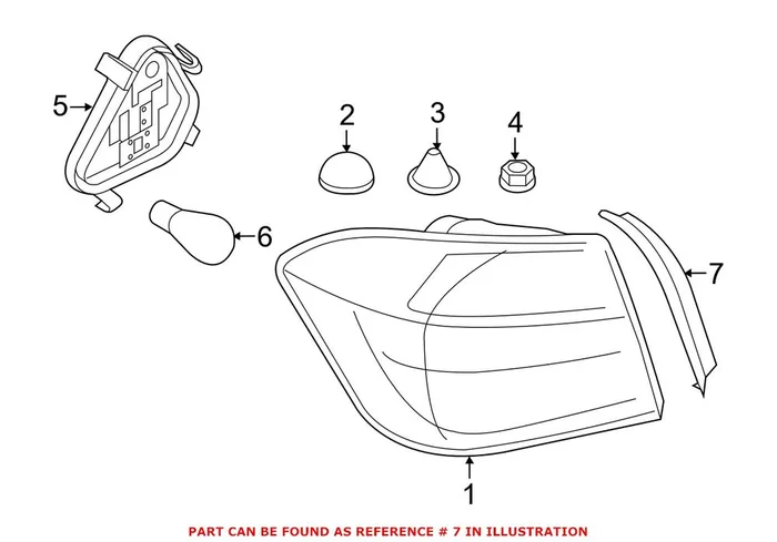 Genuine BMW 51497290651 – Tail Light Cover (Rear Left Outer)