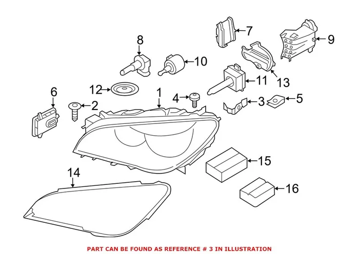 Genuine BMW 63117345590 – Headlight Bracket