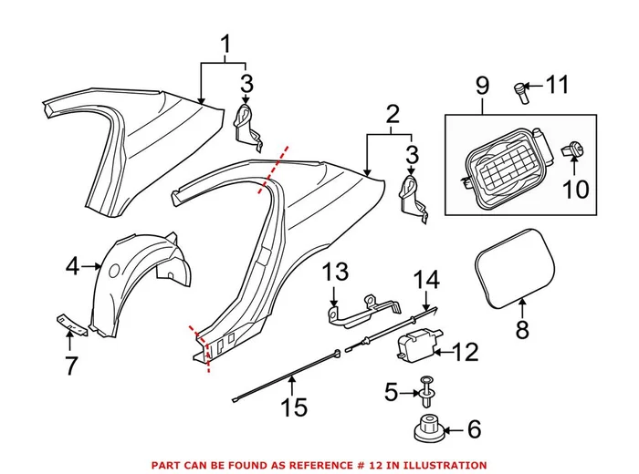 Genuine BMW 67116988089 – Fuel Filler Door Lock Actuator (Rear)