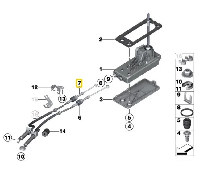 Genuine Mini 25112753893 – Manual Transmission Shift Cable