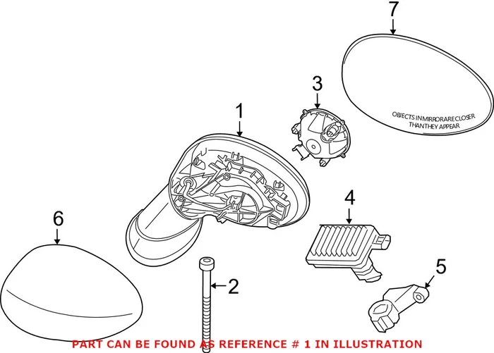 Genuine Mini 51167471263 – Door Mirror Housing (Front Left)