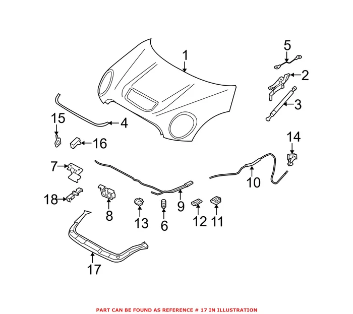 Genuine Mini 51712751260 – Hood Latch Support
