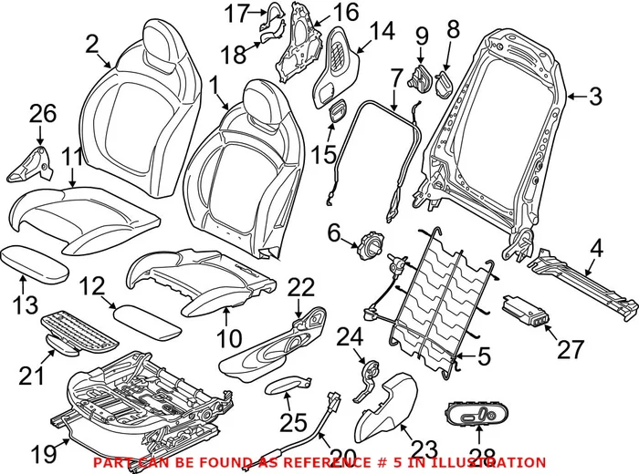 Genuine Mini 52107431771 – Seat Lumbar Support Cushion (Front Left)