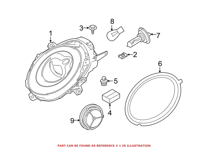 Genuine Mini 63117401606 – Headlight Assembly (Right)