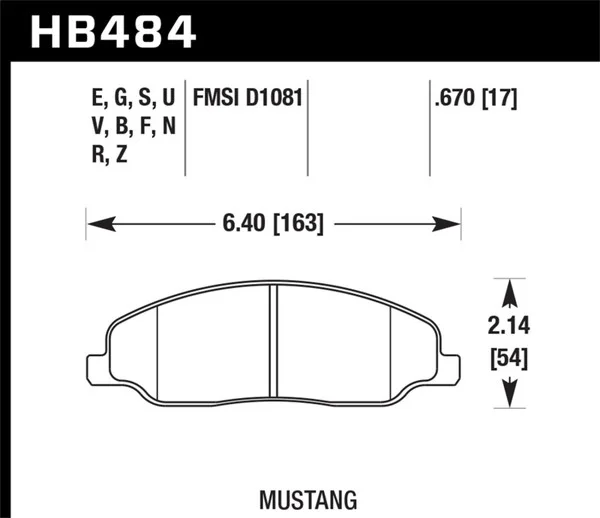 Hawk 08-09 Mustang Bullitt/05-10 & 12-13 Mustang GT/05-13 Mustang V6 Blue 9012 Race Fr Brake Pads – HB484E.670