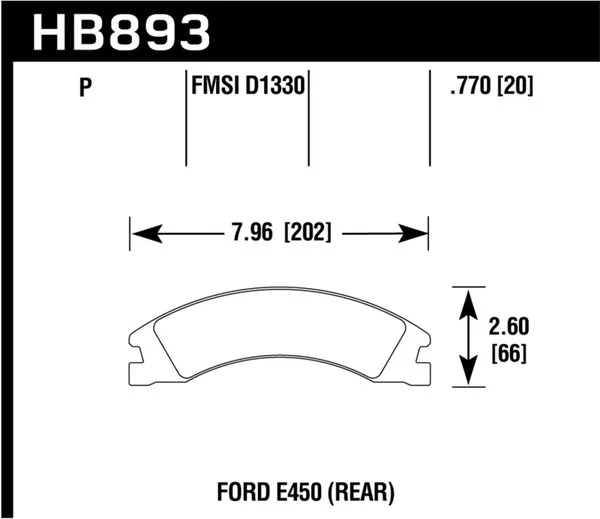 Hawk 08-16 Ford E-450 Super Duty Super Duty Street Rear Brake Pads – HB893P.770