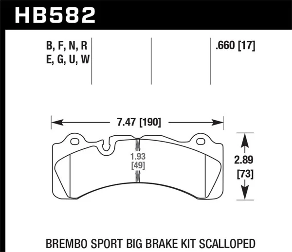 Hawk Brembo Caliper HPS 5.0 Performance Street Brake Pads – HB582B.660