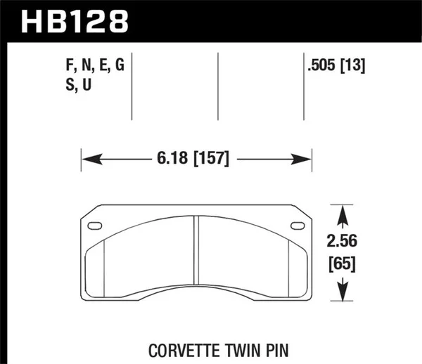 Hawk Corvette Twin Pin DTC-70 Race Brake Pads – HB128U.505