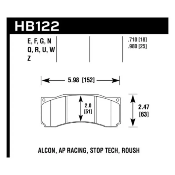 Hawk StopTech ST-60 Caliper Performance Ceramic Street Brake Pads – HB122Z.710