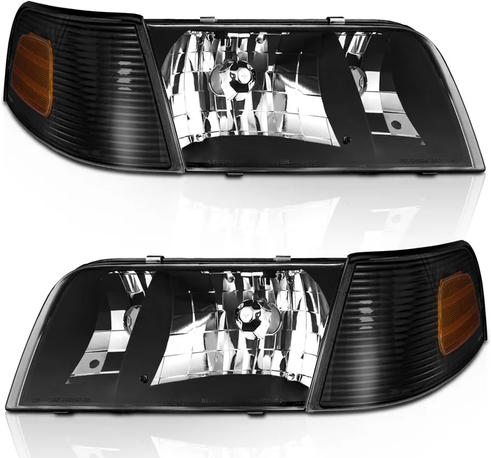 Headlight Assembly for 1998-2011 Ford Crown Victoria with Corner Parking & Turn Signal Lamp Replacement