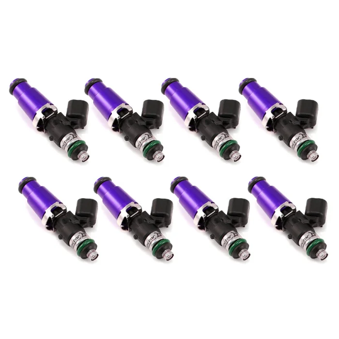 Injector Dynamics 1340cc Injectors – 60mm Length – 14mm Purple Top – 14mm Lower O-Ring (Set of 8)