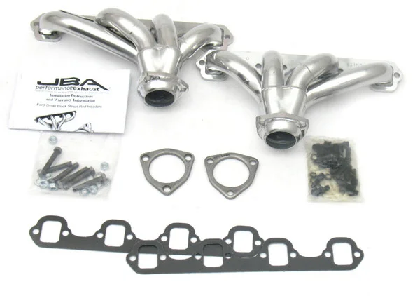 JBA Ford 260-351W SBF 1-5/8in Primary Silver Ctd Tight Tuck Header – 1615SJS