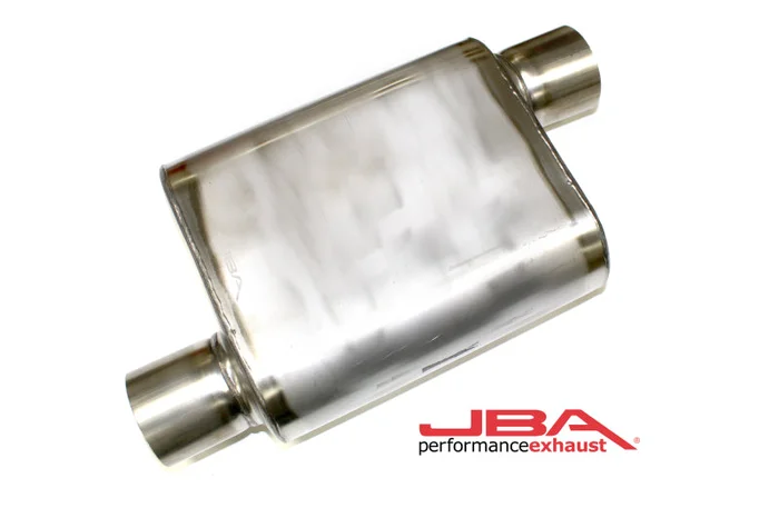 JBA Universal Chambered Style 304SS Muffler 11×9.75×4 3in Inlet Diameter Offset/Offset