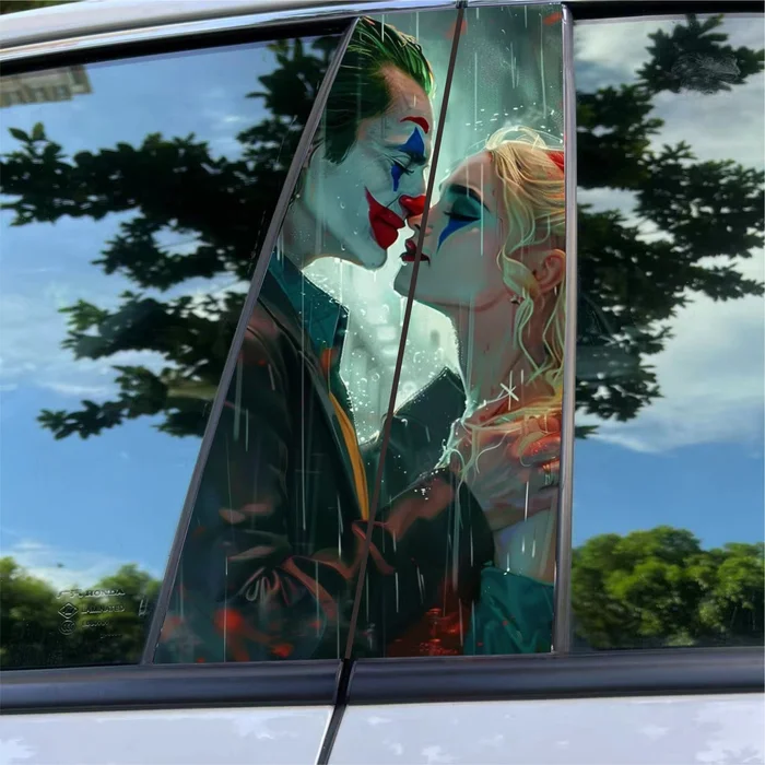 Joker-Themed Scratchproof PET Car B Pillar Stickers
