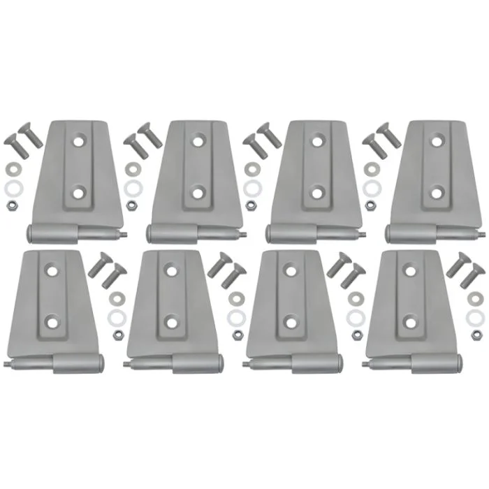 Kentrol 07-18 Jeep Wrangler JK Door Hinge Set 8 Pieces 4 Door Bare Grey – 40576