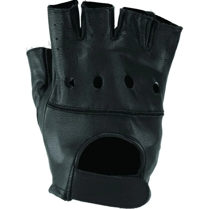 Kuryakyn Leather By River Road Diamond Shorty Gloves Black Womens – Small – 094496