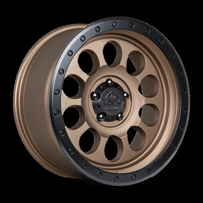 Lock Offroad 50CAL 17×9 5×127 -12et 71.5 Matte Desert Bronze w/ Matte Black Ring Wheel
