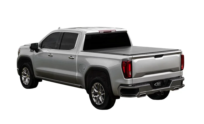 LOMAX Hard Tri-Fold Cover For Chevy/GMC Silverado/Sierra 1500, Short Bed, Matte Black Finish, Single Rail – B1020109