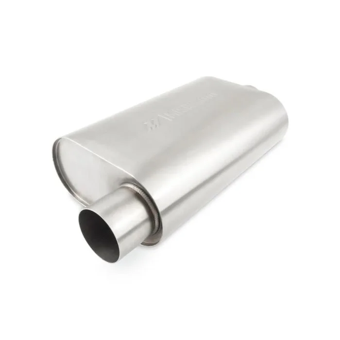 Mishimoto Universal Muffler with 3.0in Offset Inlet/Outlet – Brushed – MMEXH-MF-3COBR