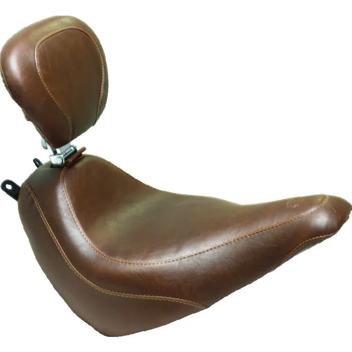 Mustang 18-21 Harley Heritage Classic, Deluxe Wide Tripper Solo Seat w/Driver Backrest – Brown – 83001