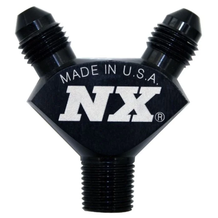 Nitrous Express 1/8NPT x 3AN x 3AN Billet Pure-Flo Y Fitting – Black – 16378