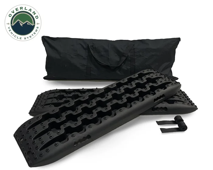 Overland Vehicle Systems Recovery Ramp With Pull Strap And Storage Bag Black/Black – 19169910