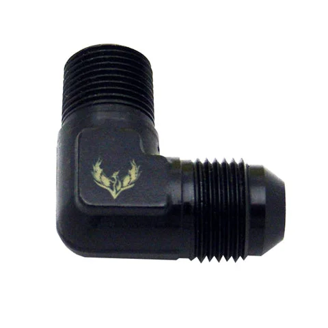 Phenix 90° Flare to Pipe Elbow -8 to 3/8 NPT, Black