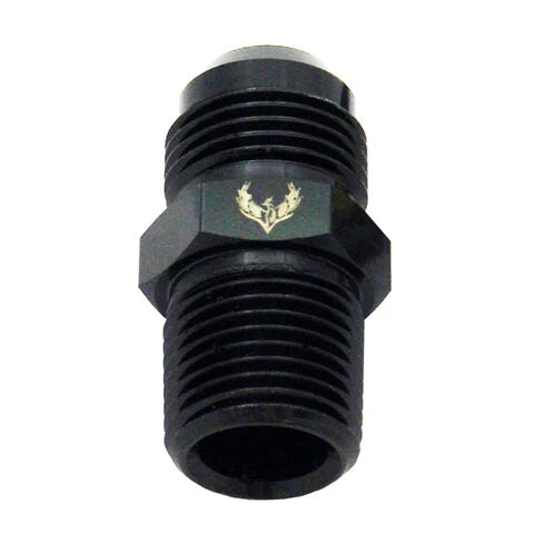 Phenix Straight Flare to Pipe Adapter -8 to 3/8 NPT, Black
