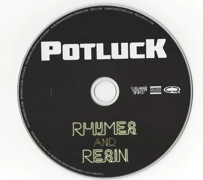 Potluck Rhymes And Resin 2011 CD Professionally Cleaned