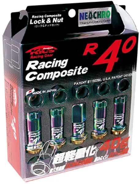 Project Kics 12×1.25 R40 Lug Nuts – Neo Chrome (16+4 Locks) – KRC13N