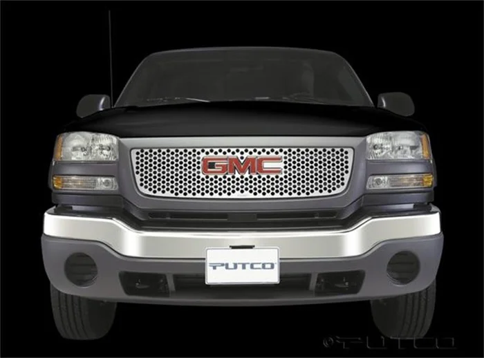 Putco 03-06 GMC Sierra LD/HD – w/ Logo CutOut – Does not Fit Denali Punch Stainless Steel Grilles