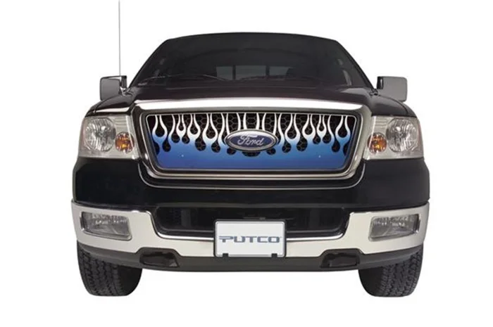 Putco 07-14 GMC Yukon / Yukon XL Flaming Inferno Stainless Steel Grilles – Blue (Painted)