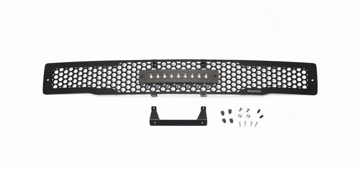 Putco 15-17 Ford F-150 – SS Black Punch Design w/ 10in Luminix Light bar Bumper Grille Inserts