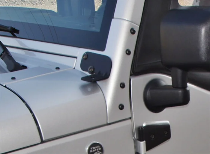 Rampage 2007-2018 Jeep Wrangler(JK) Windshield Hinge Light Bracket – Black