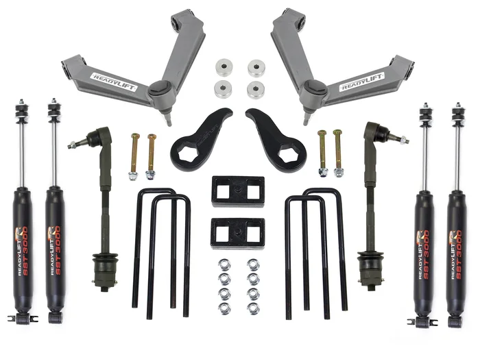 ReadyLIFT 11-19 Silverado/Sierra 2500/3500 SST Lift Kit w/Shocks 3.5 in. Front Lift 2 in. Rear Lift w/Fabricated Control Arms SST3000 Shocks – 69-3514