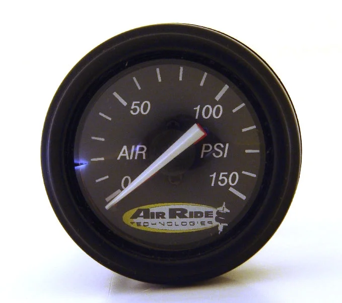 Ridetech 31960003 Air Pressure Gauge, Dual Needle, Black Face – 150psi.