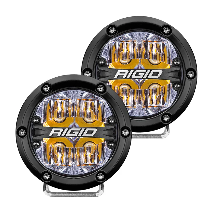 RIGID 360-Series 4 in. LED Off-Road, Drive w/ Amber Backlight (Pair) – 36118