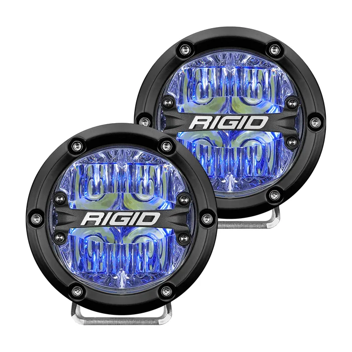 RIGID 360-Series 4 in. LED Off-Road, Drive w/ Blue Backlight (Pair) – 36119