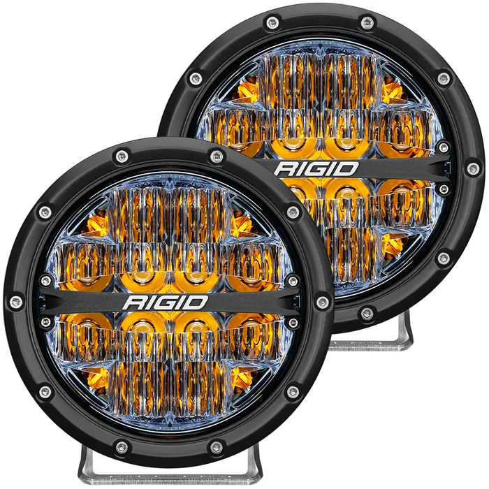 RIGID 360-Series 6 in. LED Off-Road, Drive w/ Amber Backlight (Pair) – 36206
