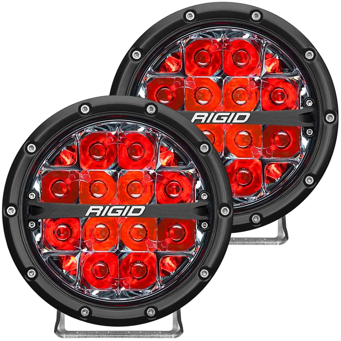 RIGID 360-Series 6 in. LED Off-Road, Spot w/ Red Backlight (Pair) – 36203