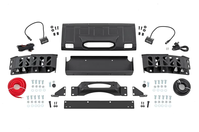 Rough Country 10747A Hidden Winch Mount | White SAE | Fog | Toyota Land Cruiser 4WD (2024-2025)